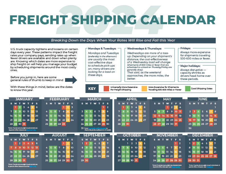 Shipping Calendar 2024